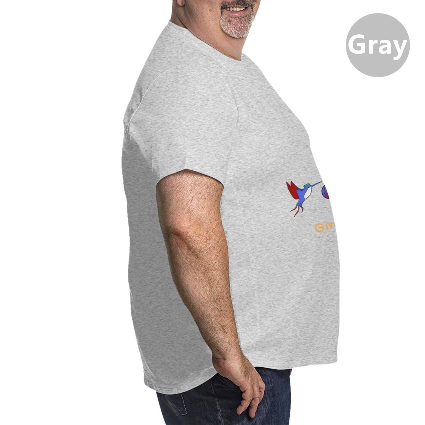 Skull And Hummingbird Men's Extra Large Plus Size Oversized T Shirts