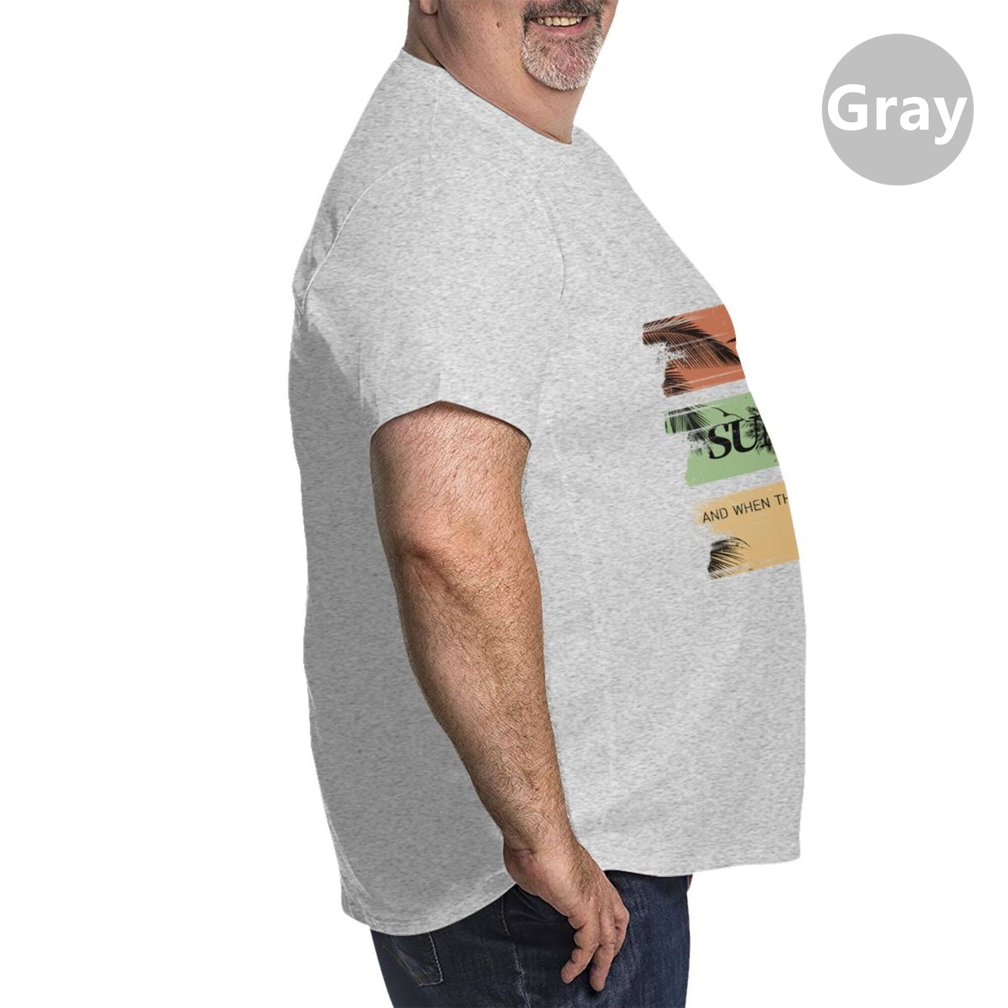 Summer Palm Trees Extra Large Plus Size Oversized T Shirts For Men