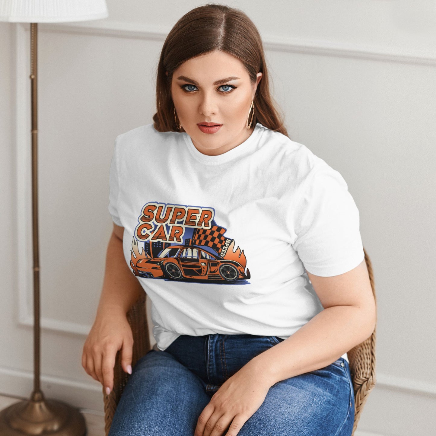 Super Car Women Extra Large Plus Size T Shirts