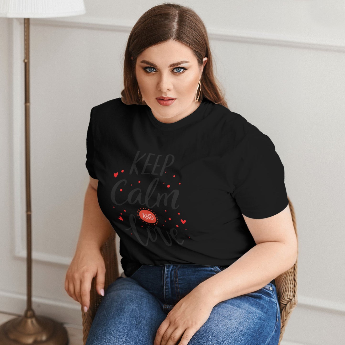 Keep Calm And Love Extra Large Plus Size T Shirts For Women