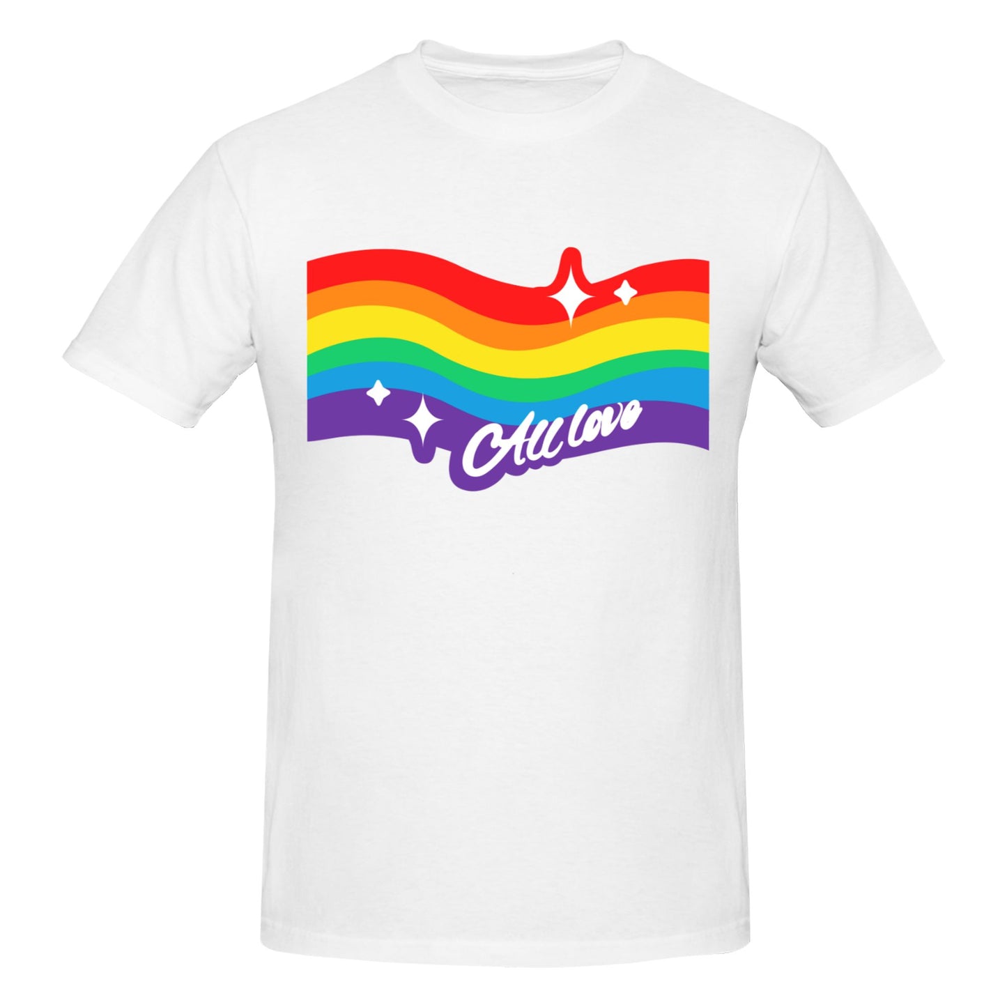 Rainbow Flag Short Sleeve Cotton T-Shirt For Men