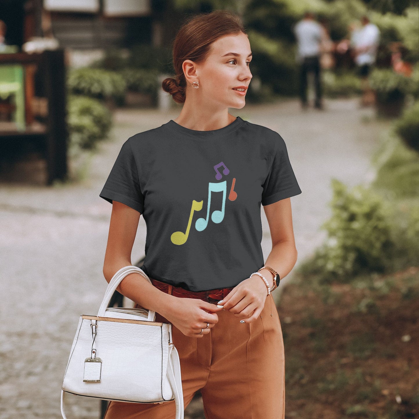 Music Note Women's Short Sleeve Cotton T-Shirt
