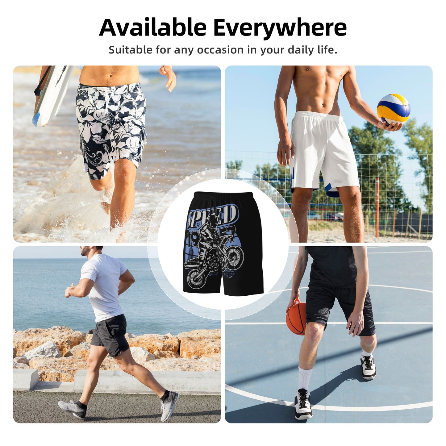 Speed Motorcycle Men's Beach Shorts