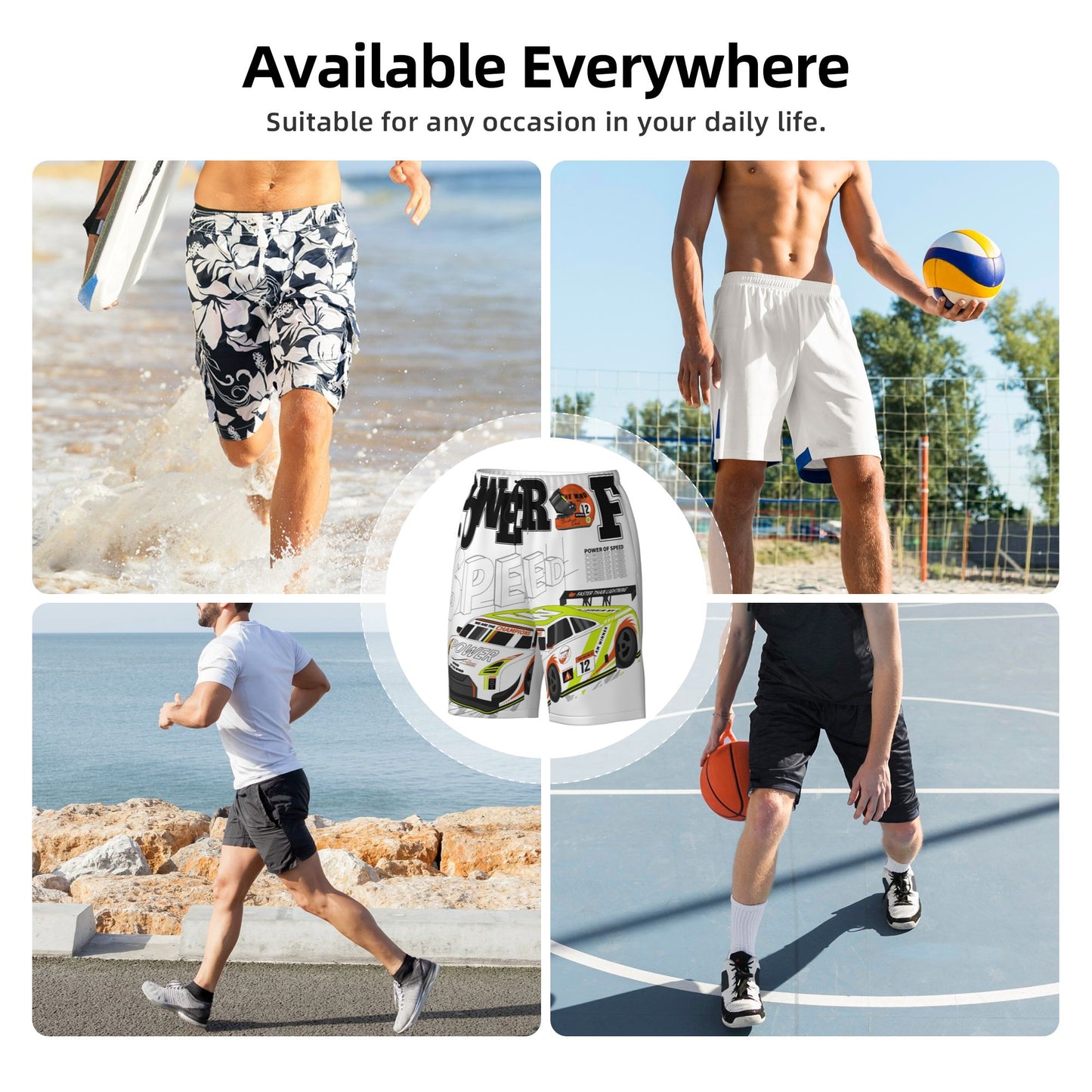 Power And Speed Beach Shorts For Men