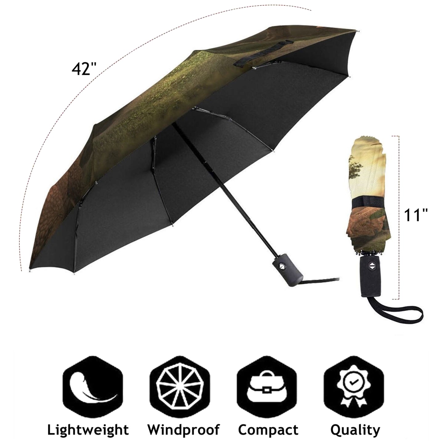 Petit parapluie compact dinosaure