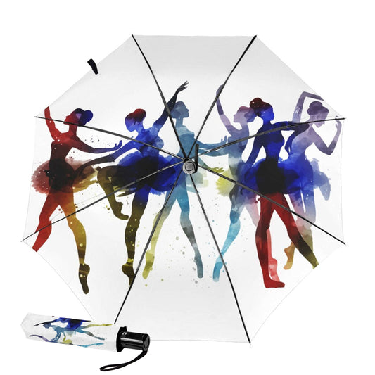 Kleiner Mini-Regenschirm mit Balletttänzer-Aufdruck innen