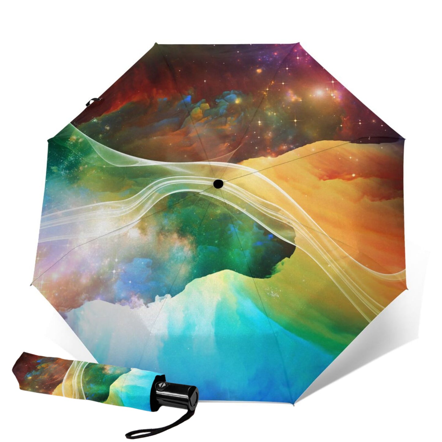 Parapluie de voyage compact au design nuit étoilée