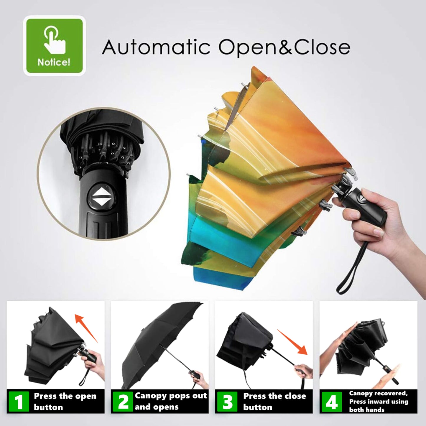 Kleiner kompakter Regenschirm mit Sternenhimmel im Inneren