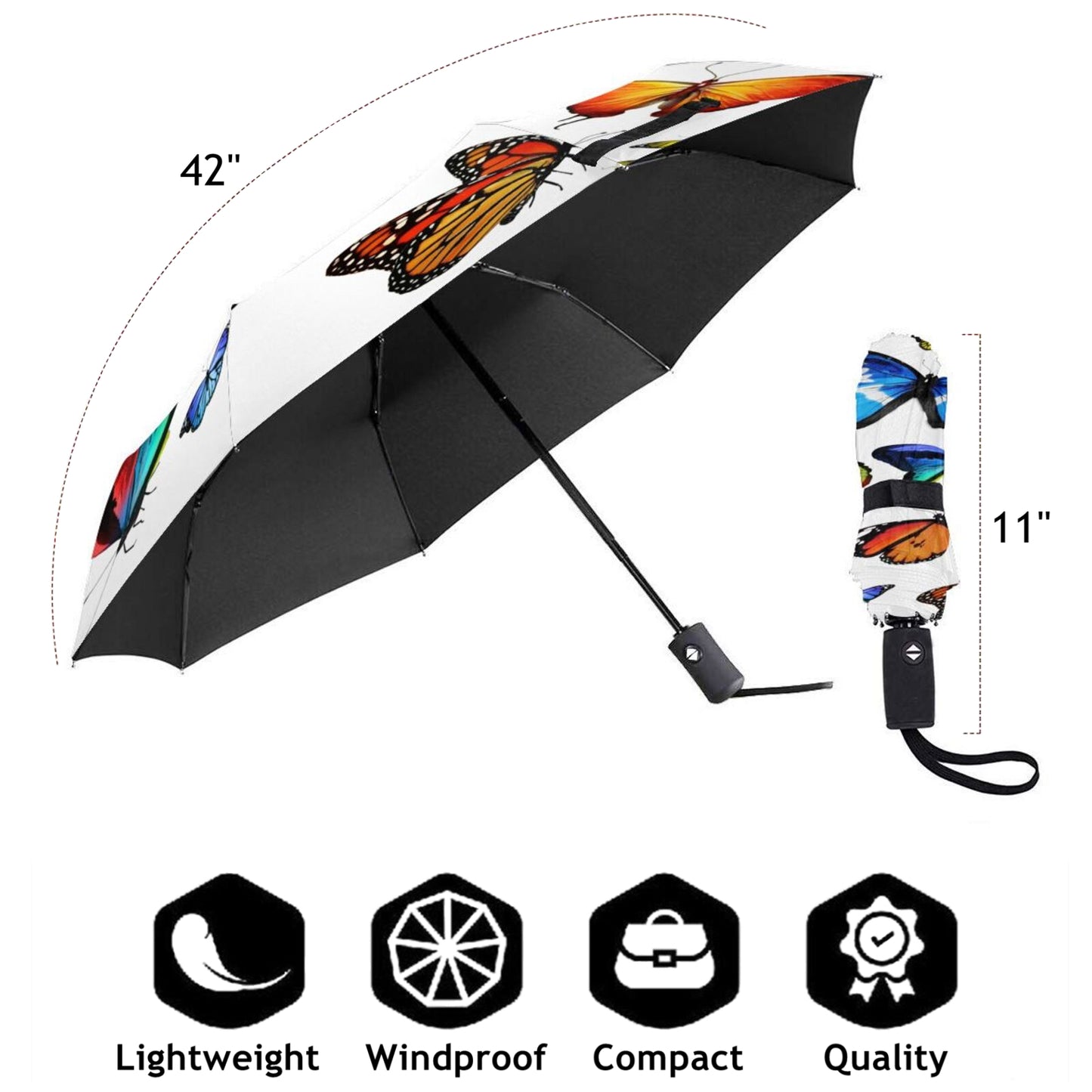 Parapluie pliable papillon classique