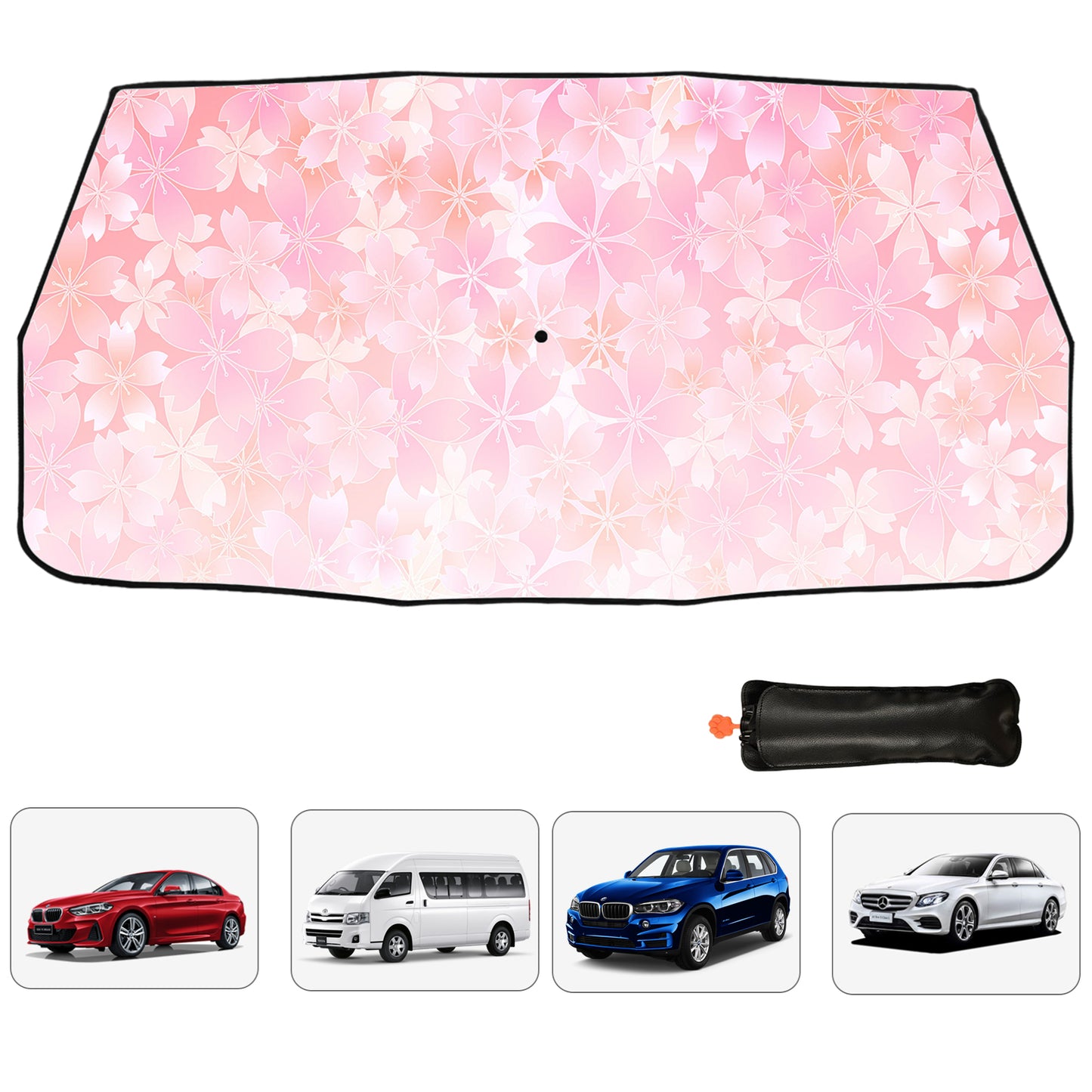 Farbwechselnder Sonnenschutz für die Windschutzscheibe des Autos mit Blumenmotiv