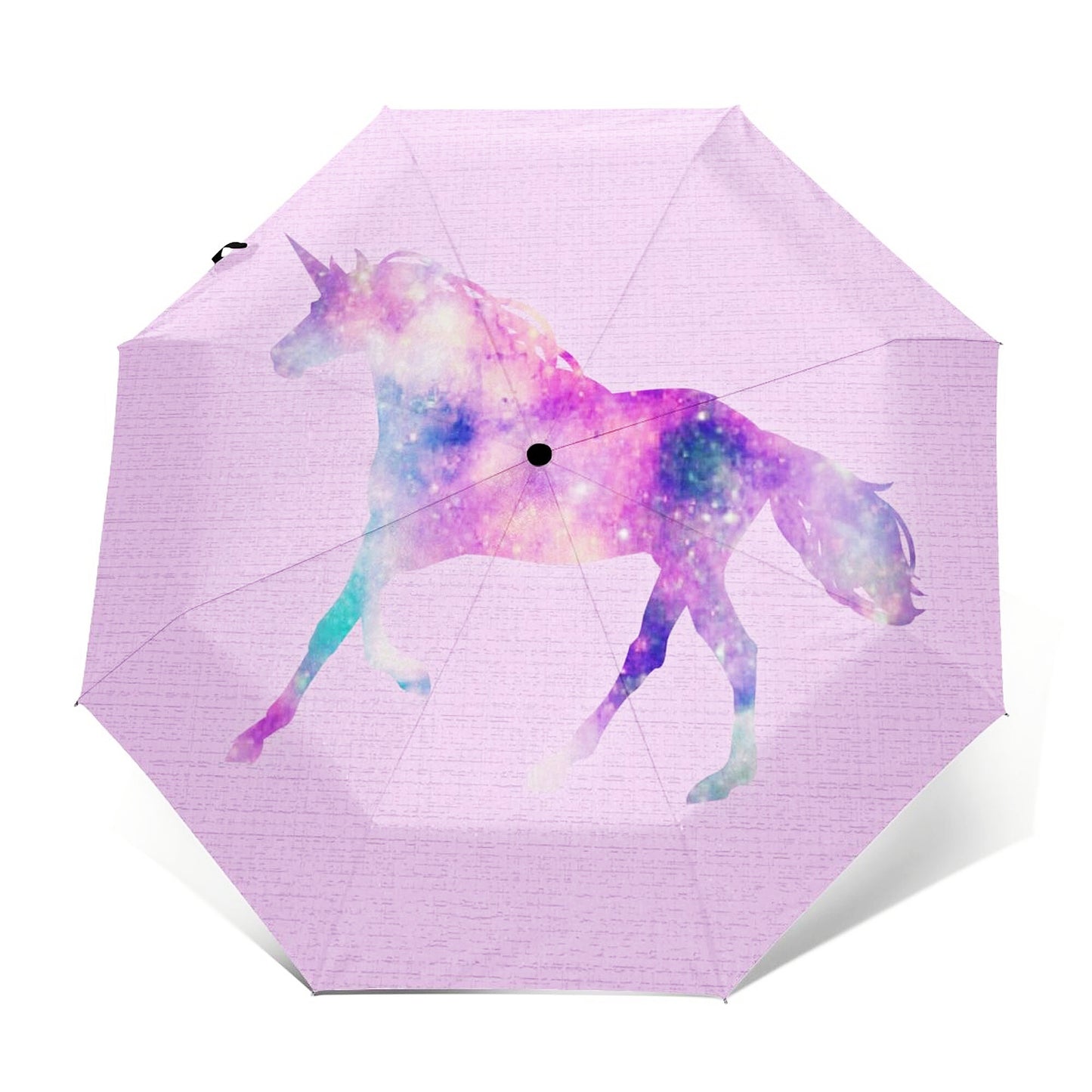 Color Changing Unicorn Manual Folding Umbrella For Rain And Sun