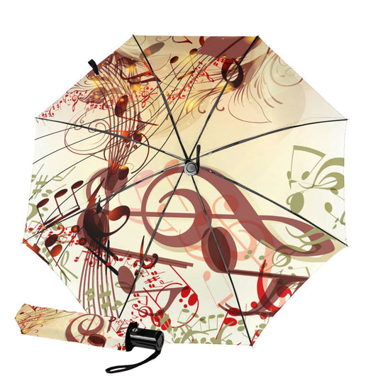 Reiseschirm mit bunter Musiknote im Inneren