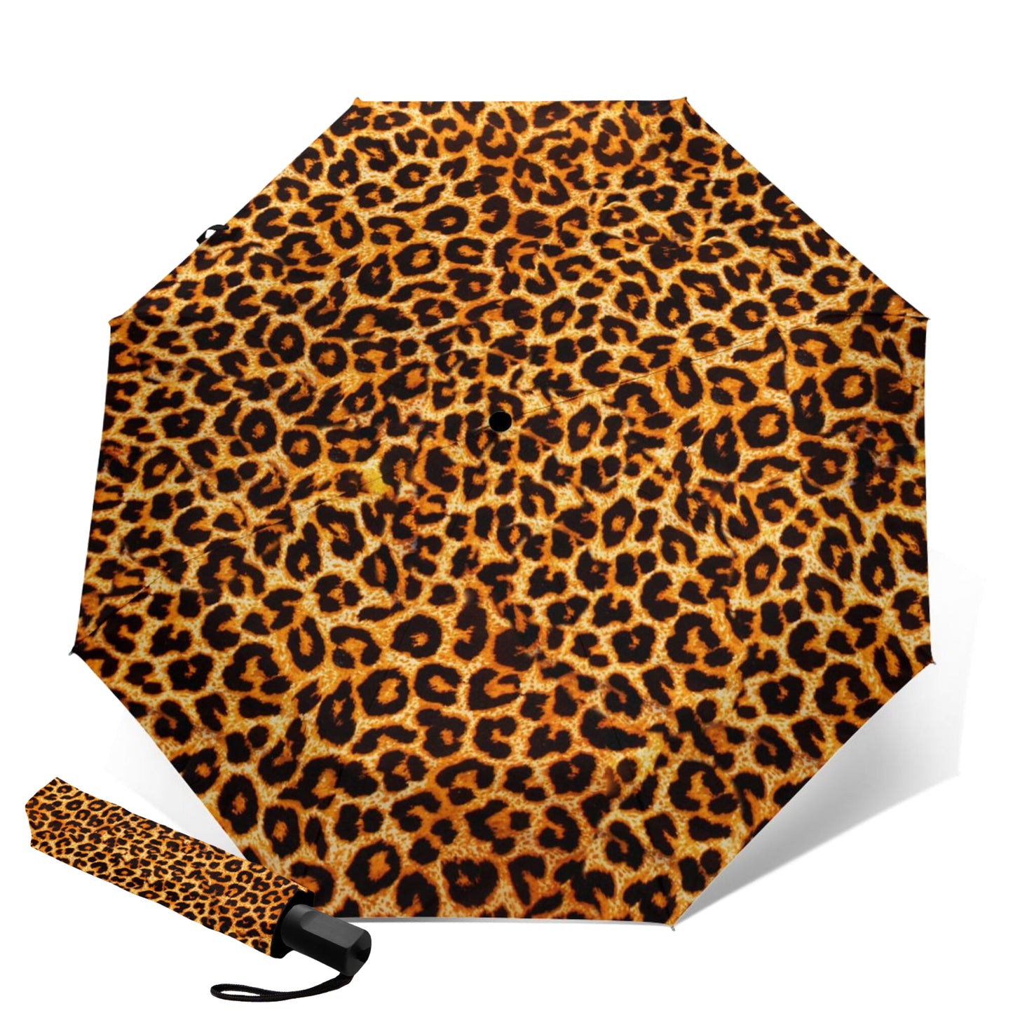 Manueller Taschenschirm mit Leopardenmuster