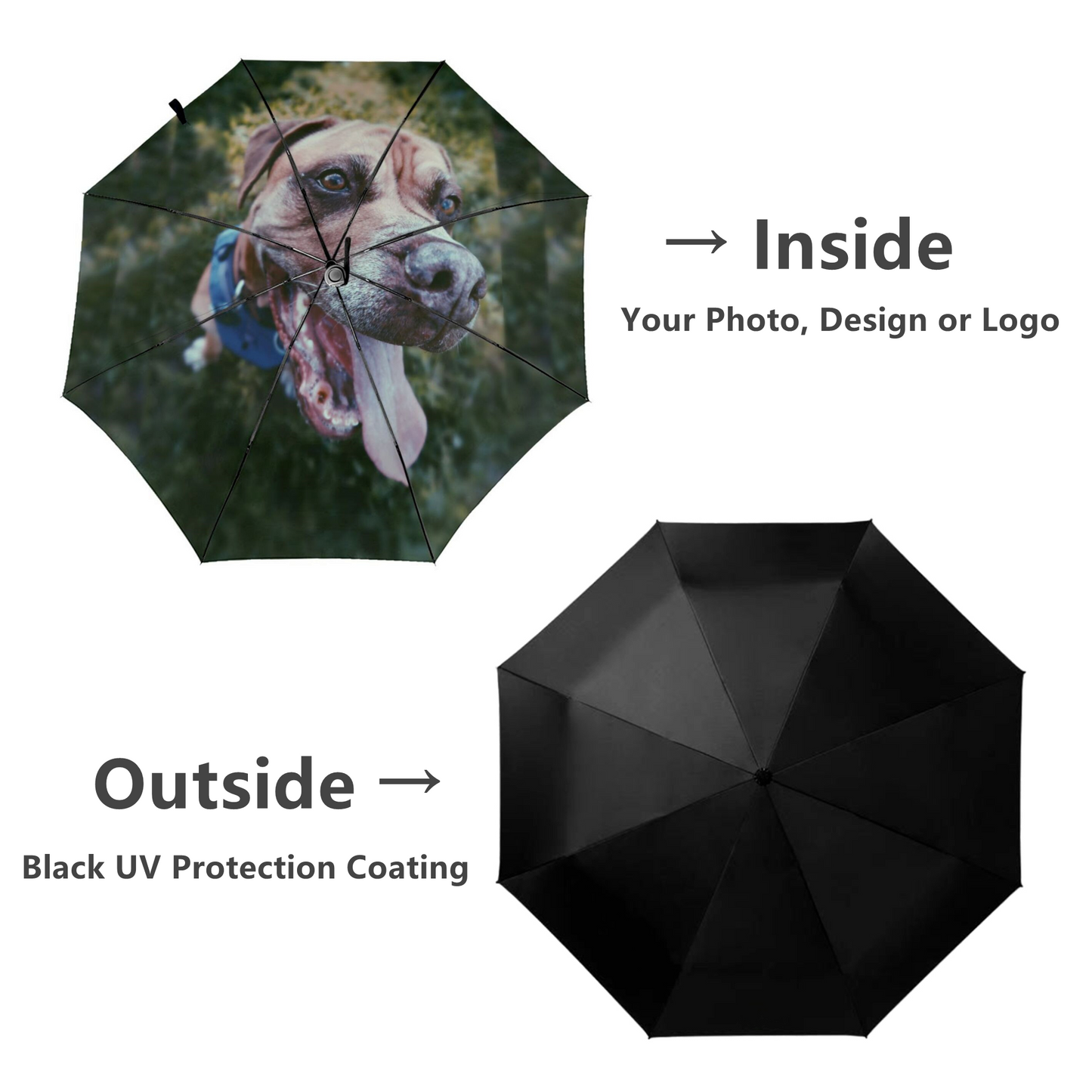 Mini parapluies personnalisés avec logo à l'intérieur