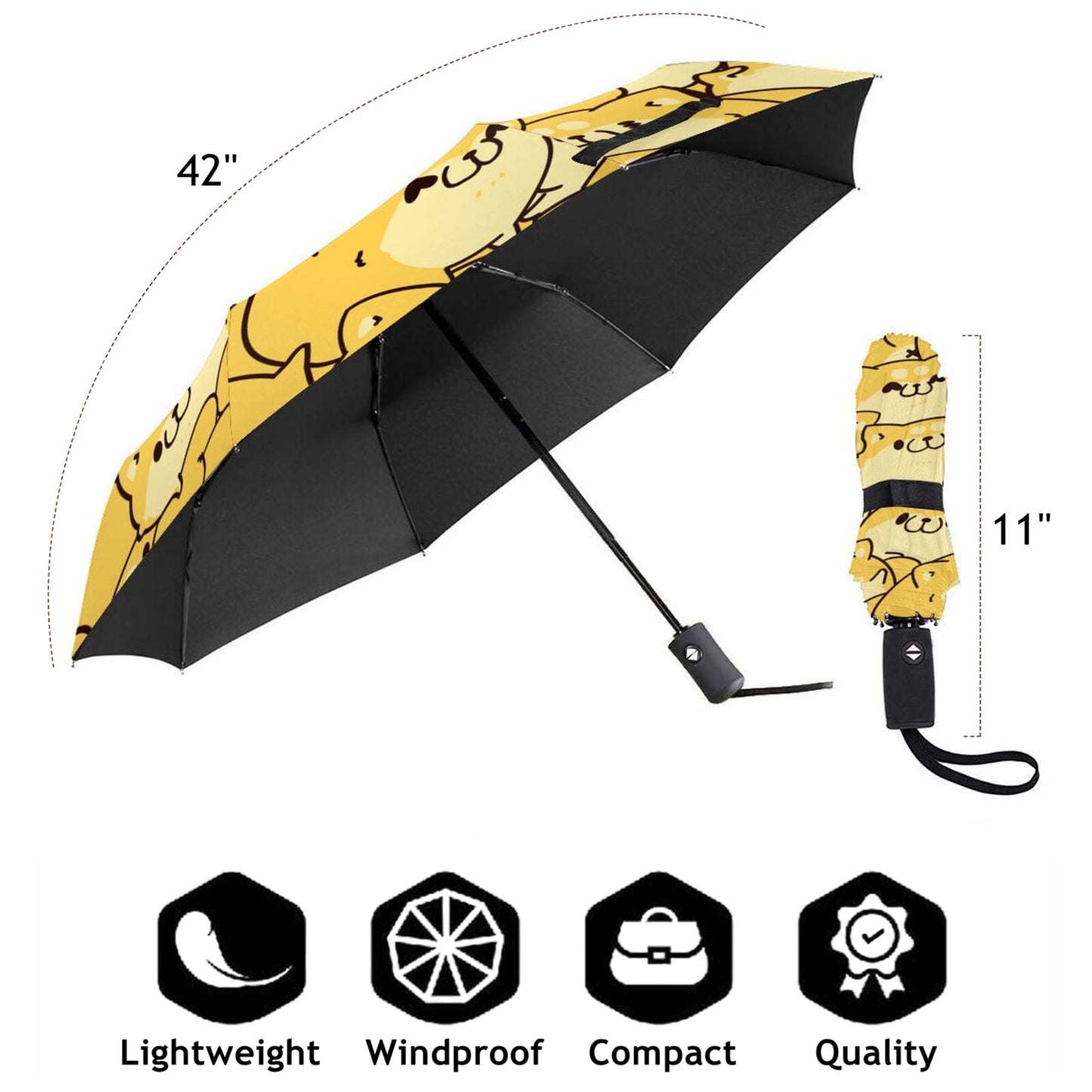 Parapluie de voyage pliable avec motif de chats mignons