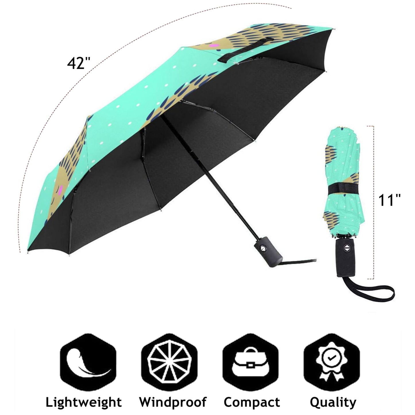 Parapluie pliable en forme de hérisson mignon