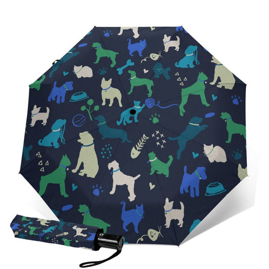 Faltbarer Regenschirm mit klassischem Haustier-Design