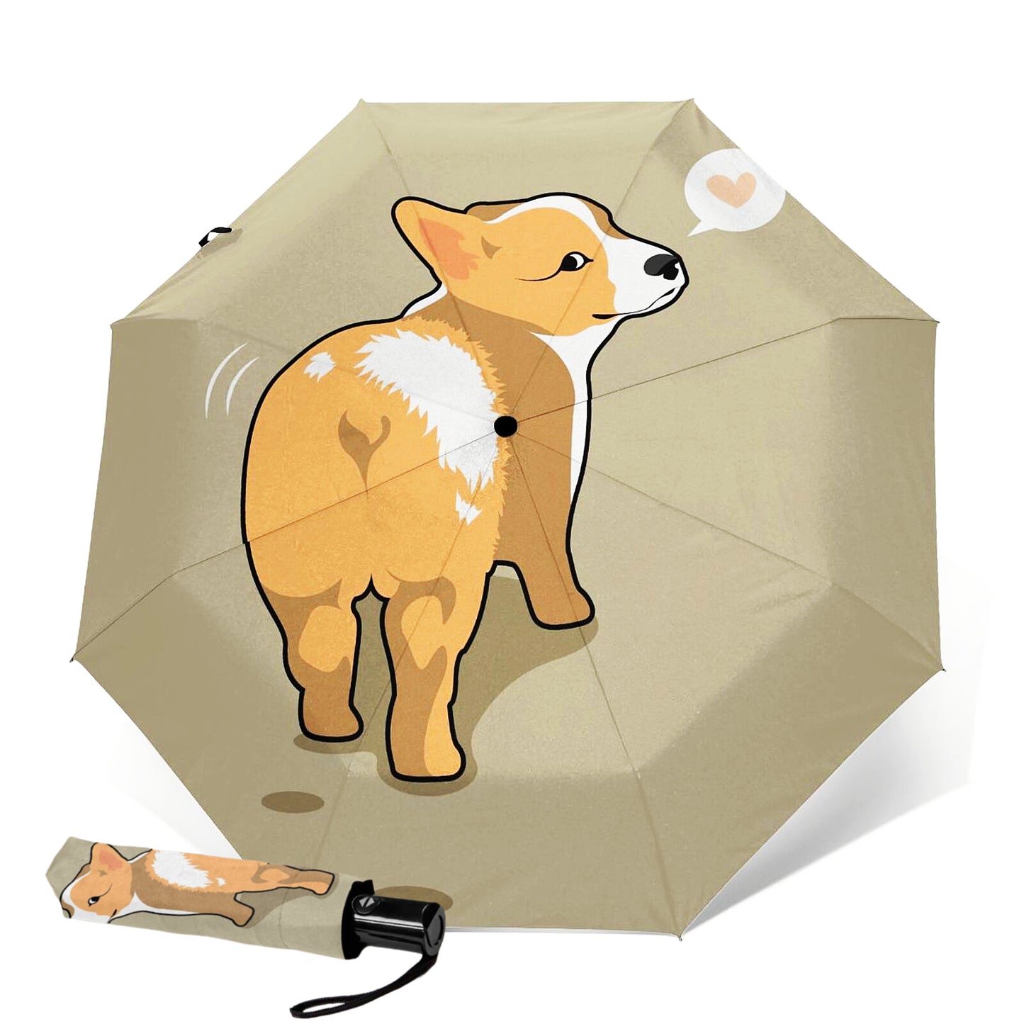 Petit parapluie pliable imprimé chiot mignon