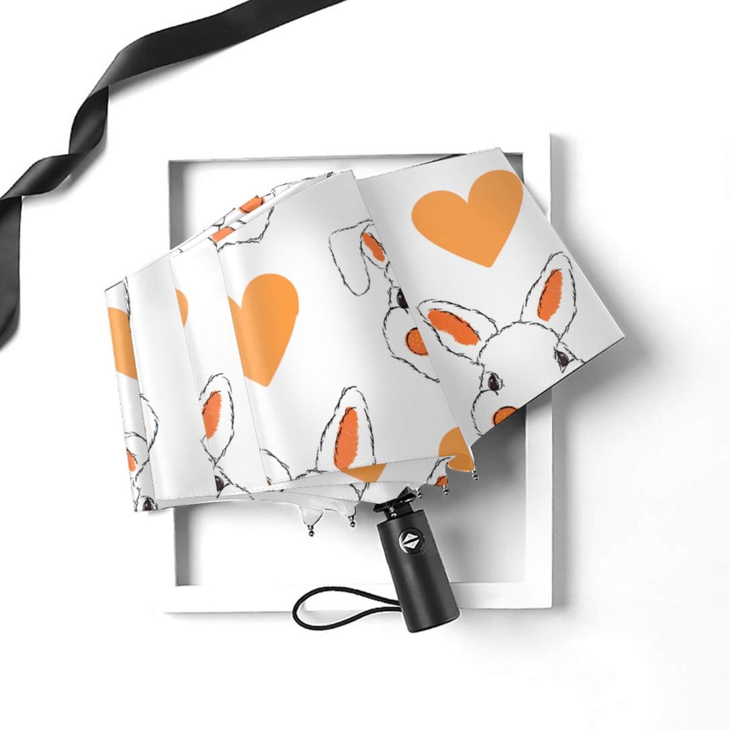 Parapluie pliant imprimé lapin mignon