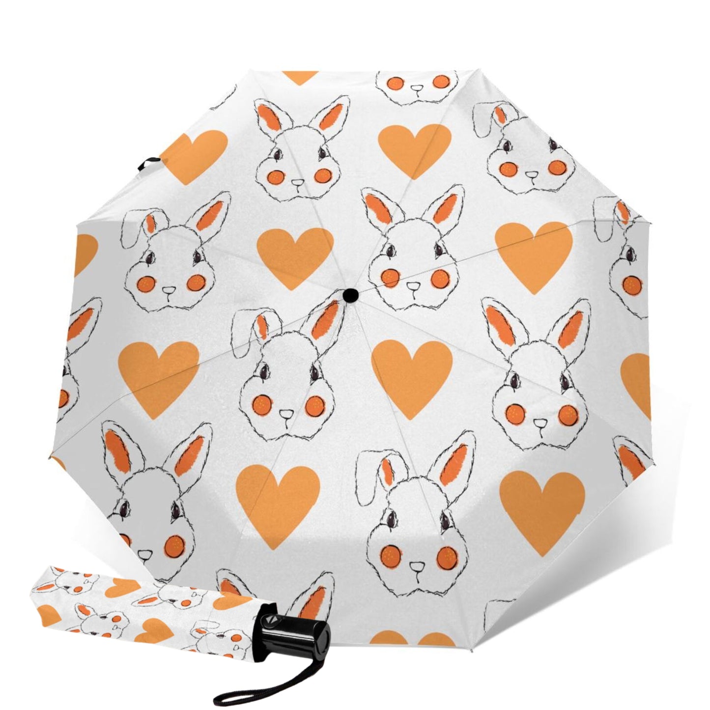 Parapluie pliant imprimé lapin mignon