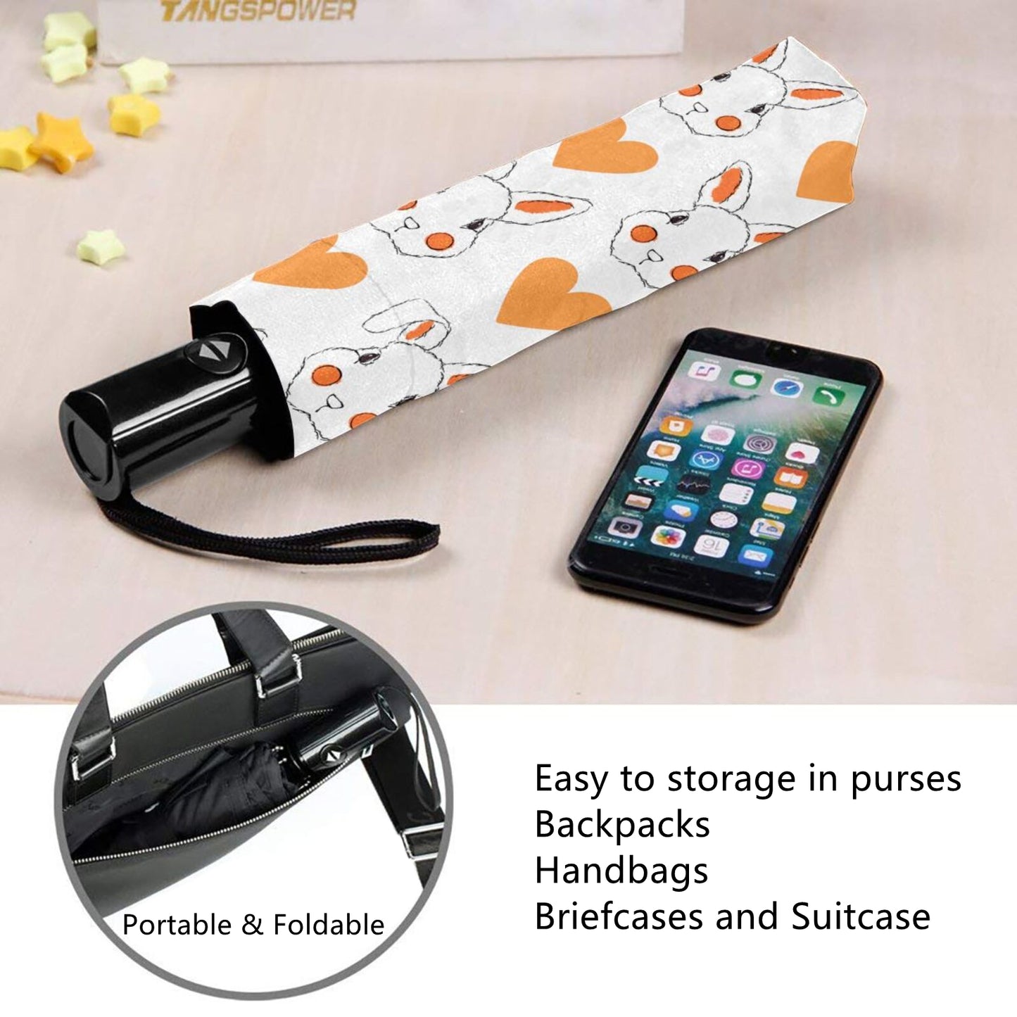 Niedlicher Kaninchen-Aufdruck im kleinen Mini-Regenschirm