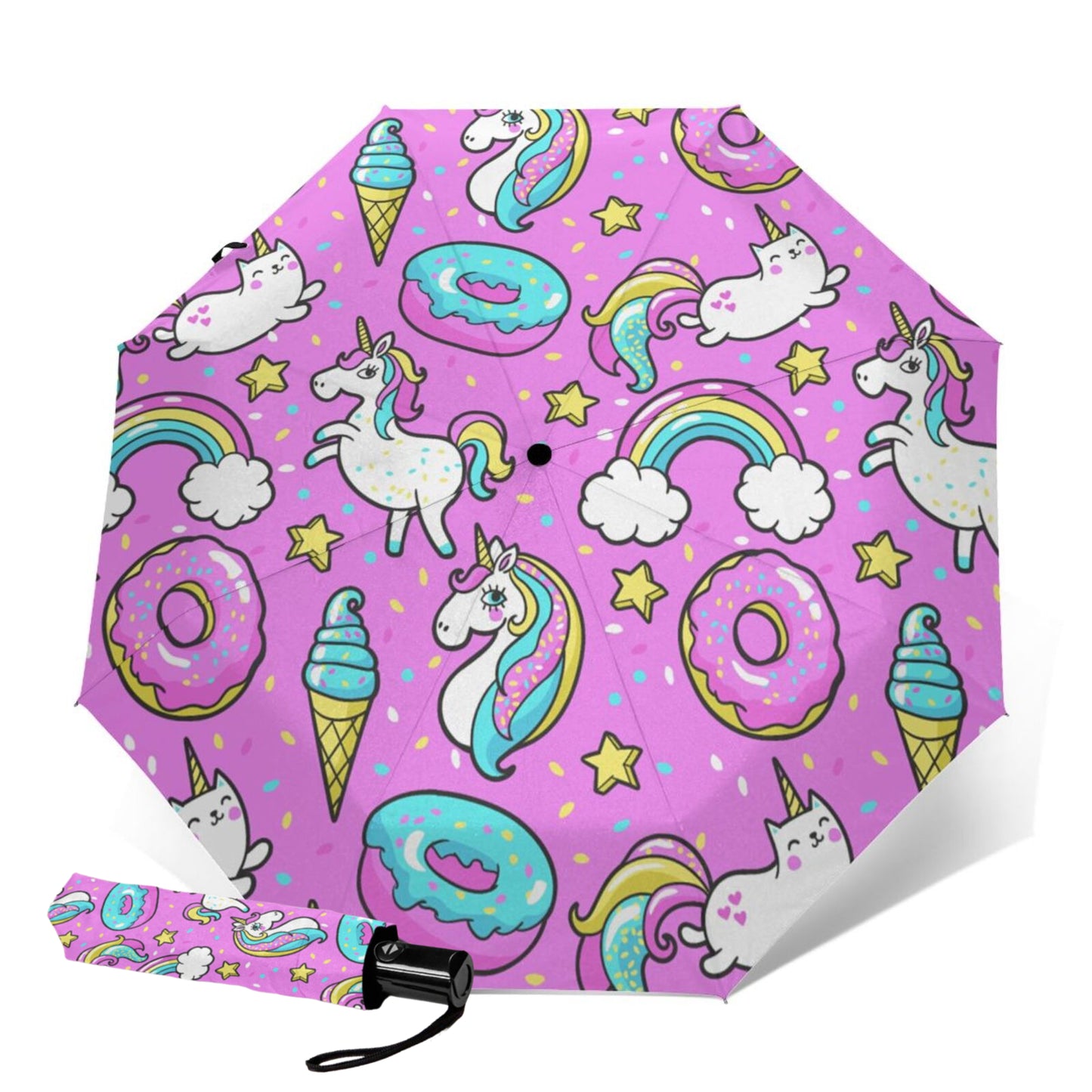 Parapluie compact au design licorne mignon