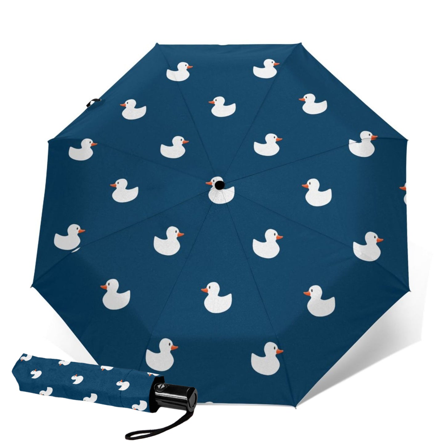 Parapluie de voyage compact à imprimé canard