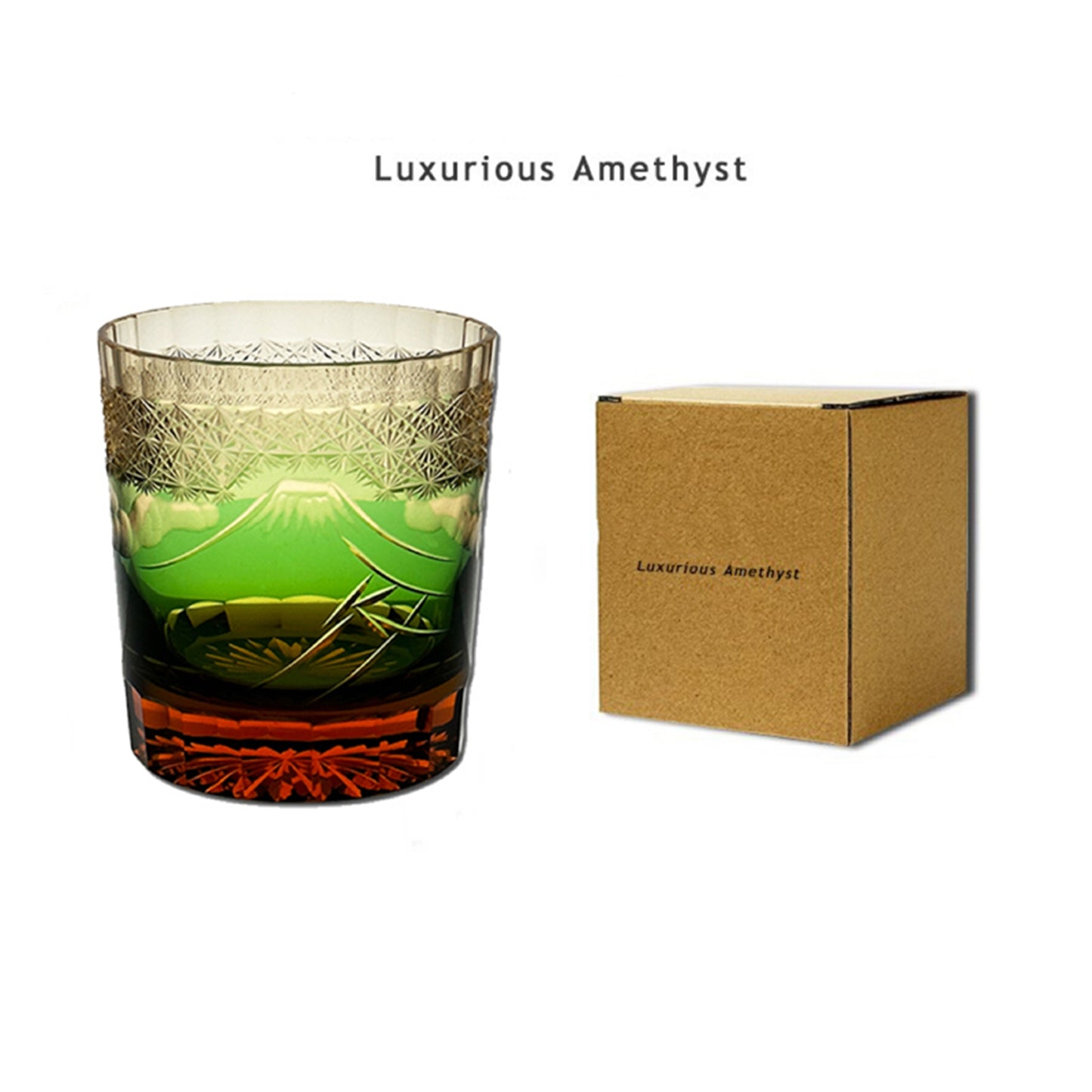 Mount Fuji Edo Kiriko Whiskey Glass