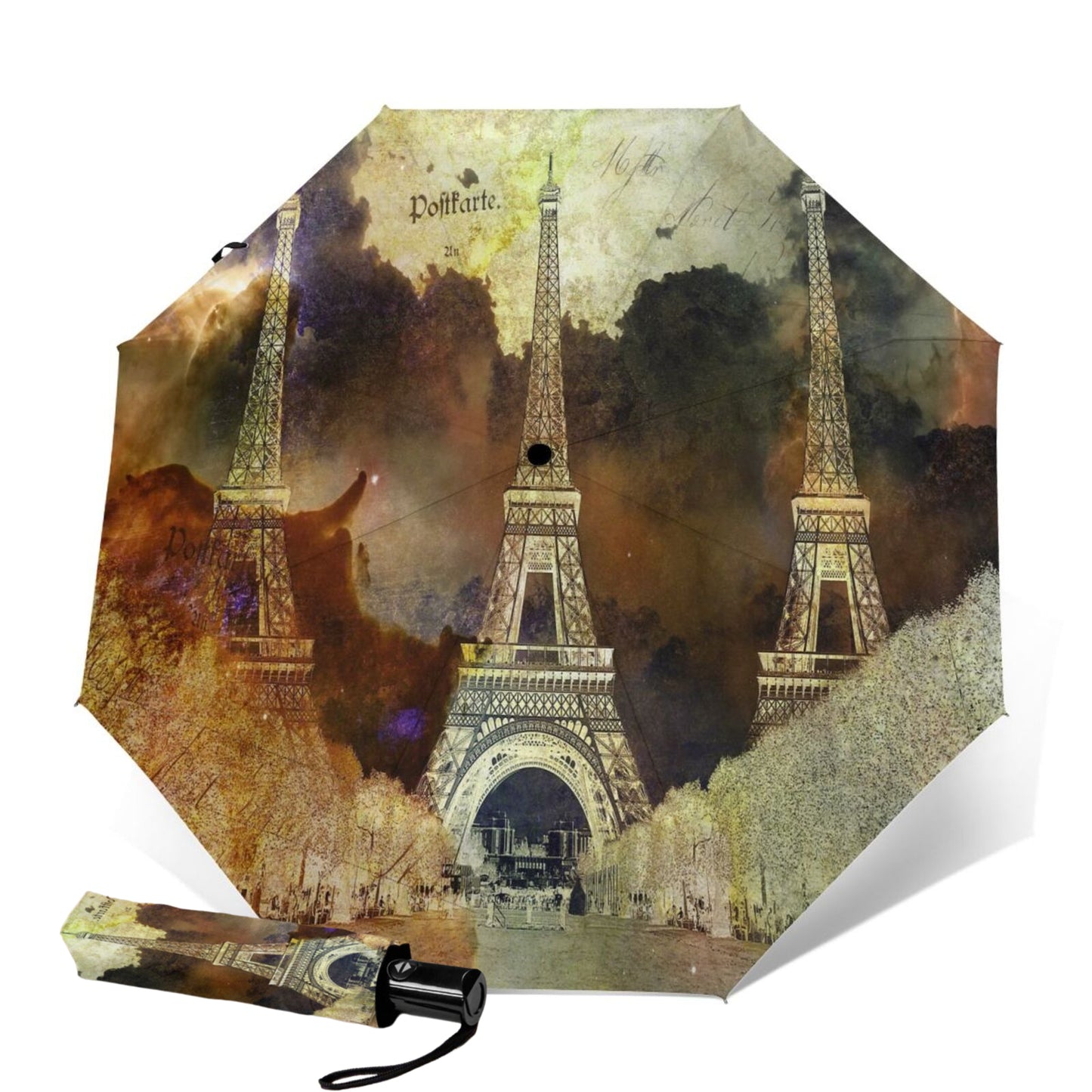 Parapluie compact avec peinture à l'huile Tour Eiffel