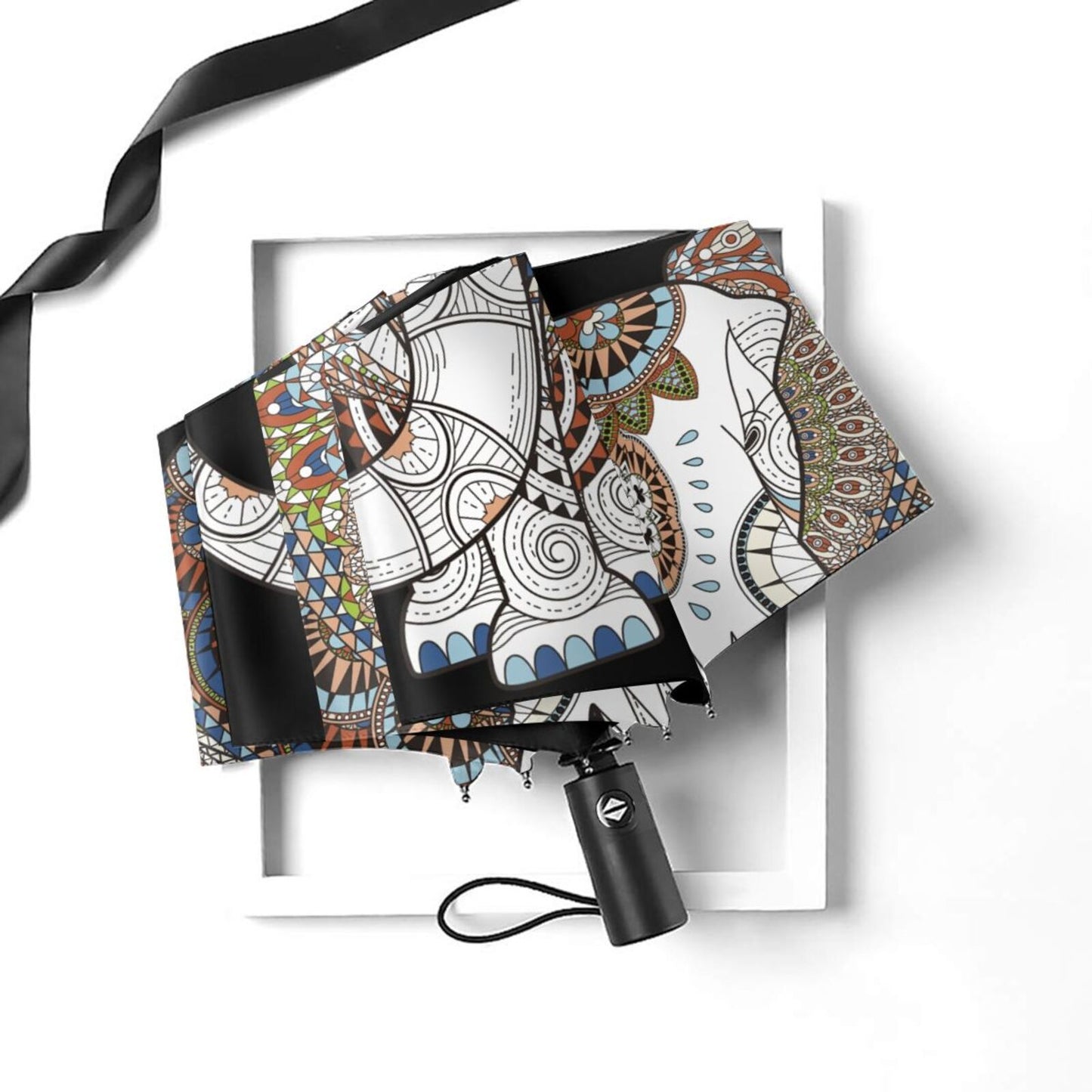 Parapluie pliable à motif éléphant