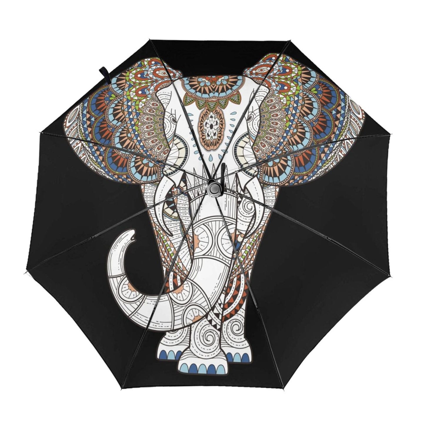 Faltbarer UV-Regenschirm mit Elefantenmotiv auf der Innenseite