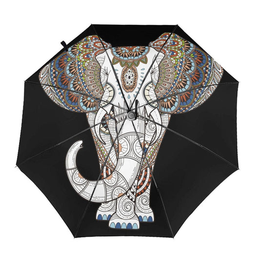 Faltbarer UV-Regenschirm mit Elefantenmotiv auf der Innenseite