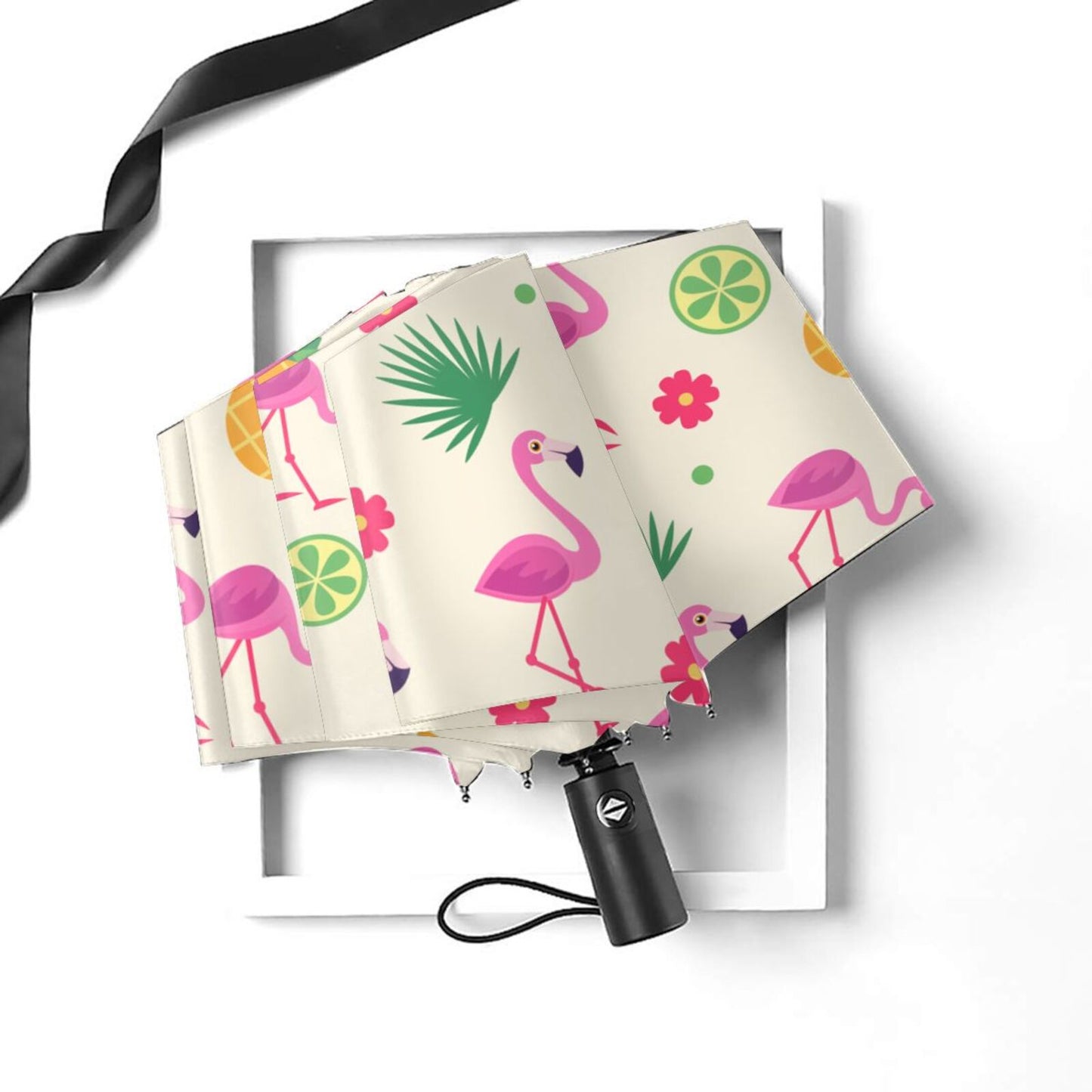Parapluie compact flamant violet