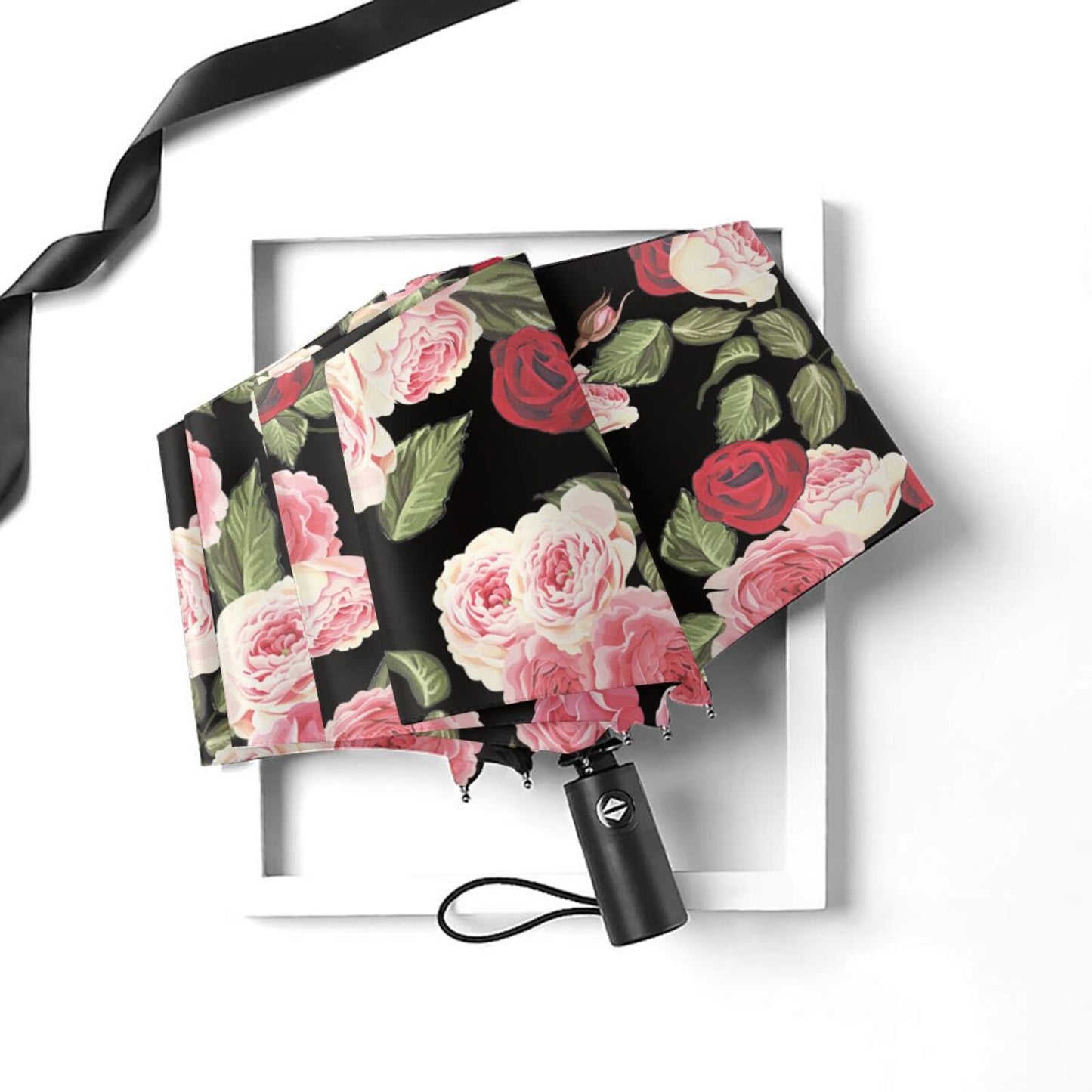 Parapluie de voyage pliable à imprimé floral