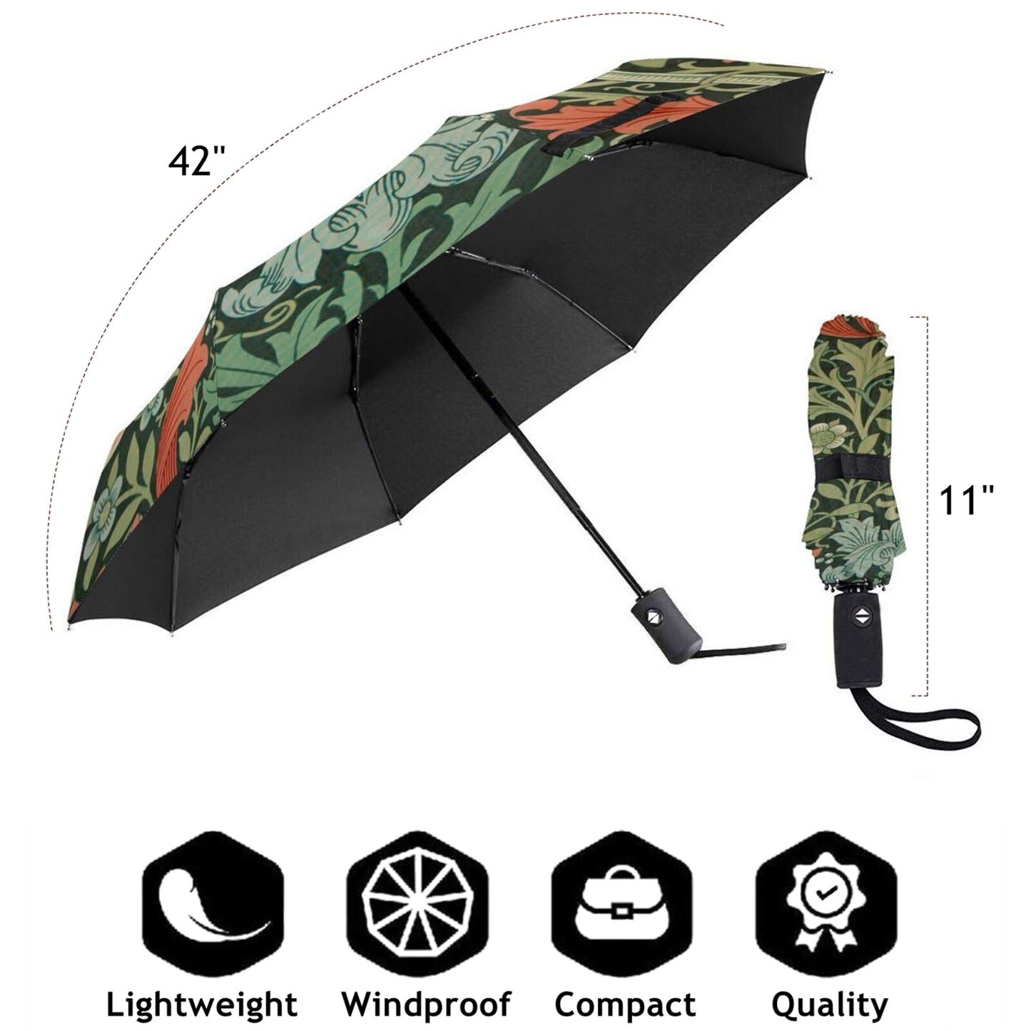 Mini parapluie pliant à motif de fleurs abstraites