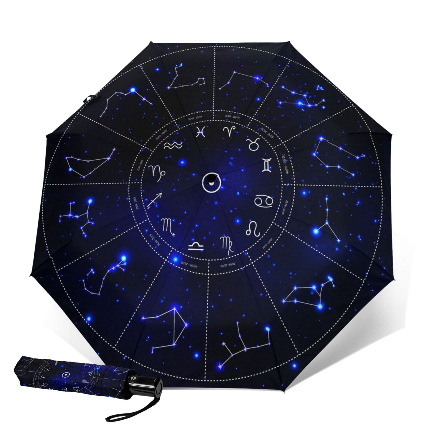 Parapluie de voyage compact à imprimé nuit étoilée