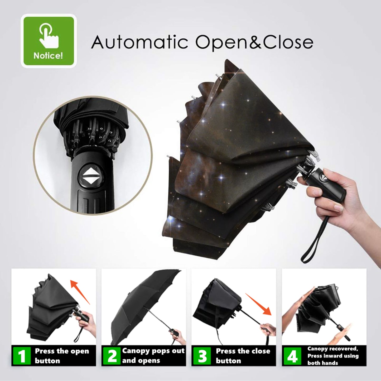 Mini parapluie au design nuit étoilée