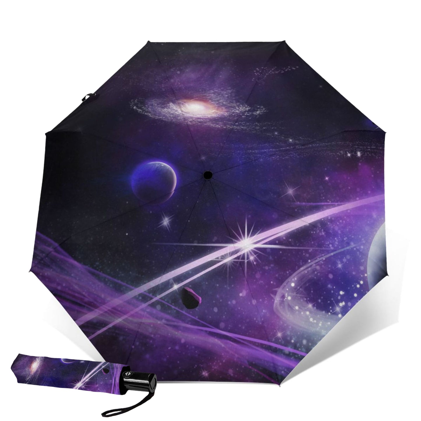 Parapluie pliable anti-UV à imprimé nuit étoilée