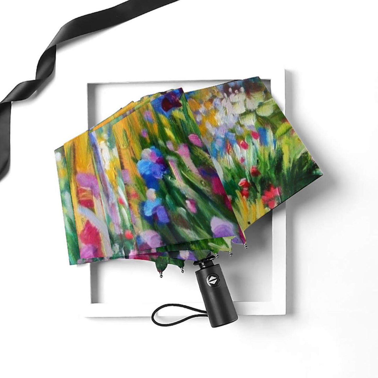Parapluie pliant floral, peinture à l'huile de Monet