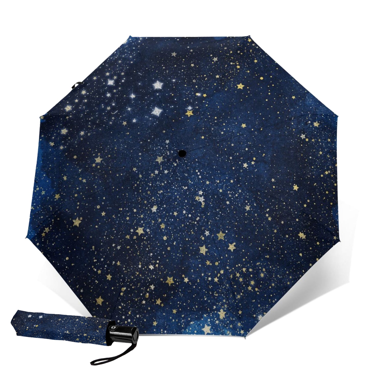 Petit parapluie pliant à imprimé nuit étoilée