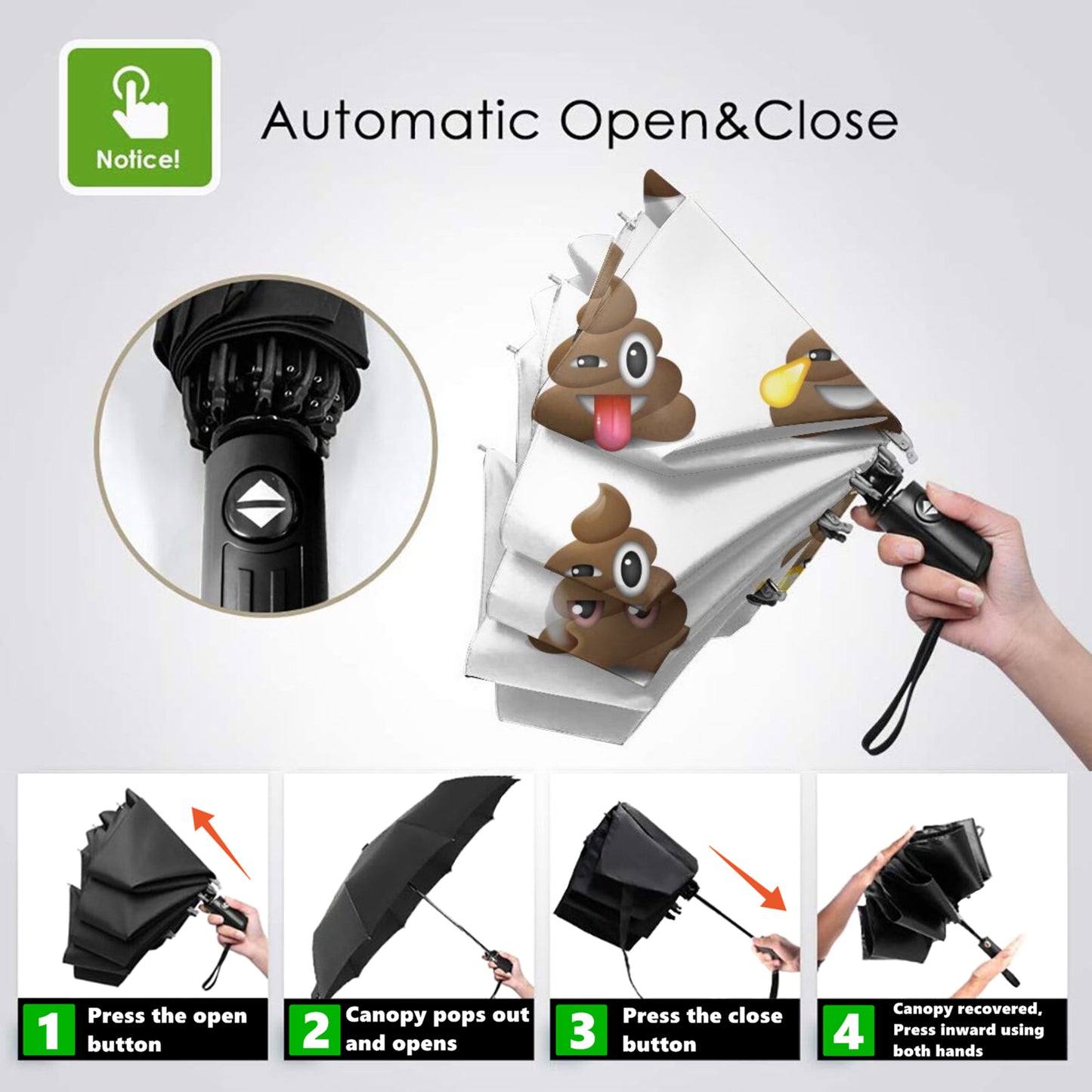 Lustiges Design im Inneren des kleinen automatischen Regenschirms