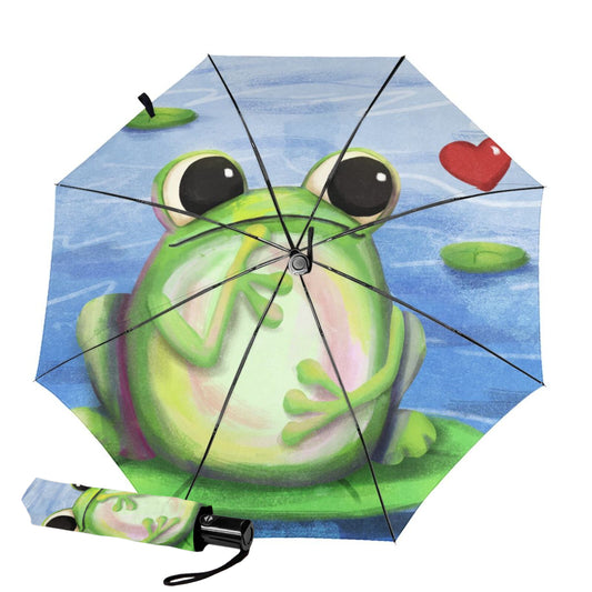 Lustiges Frosch-Design im kleinen automatischen Regenschirm