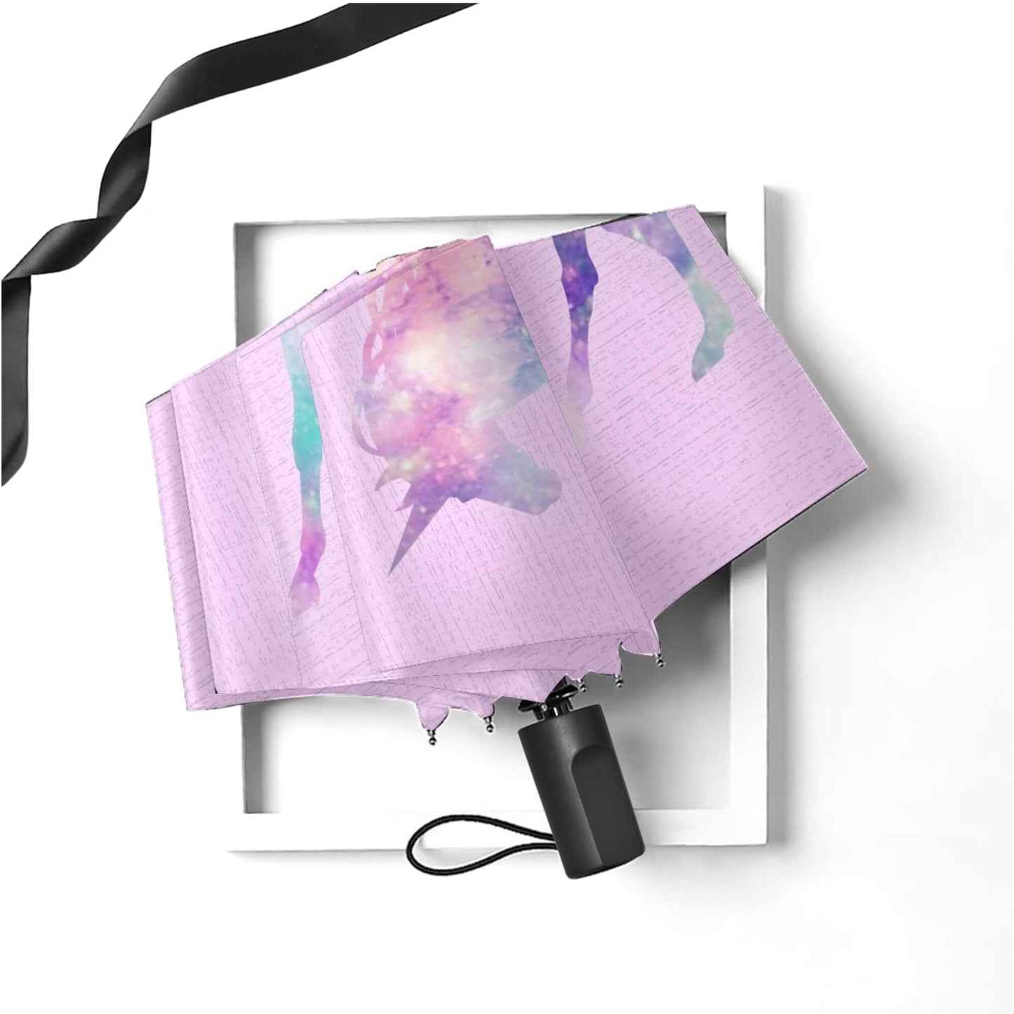 Color Changing Unicorn Manual Folding Umbrella For Rain And Sun