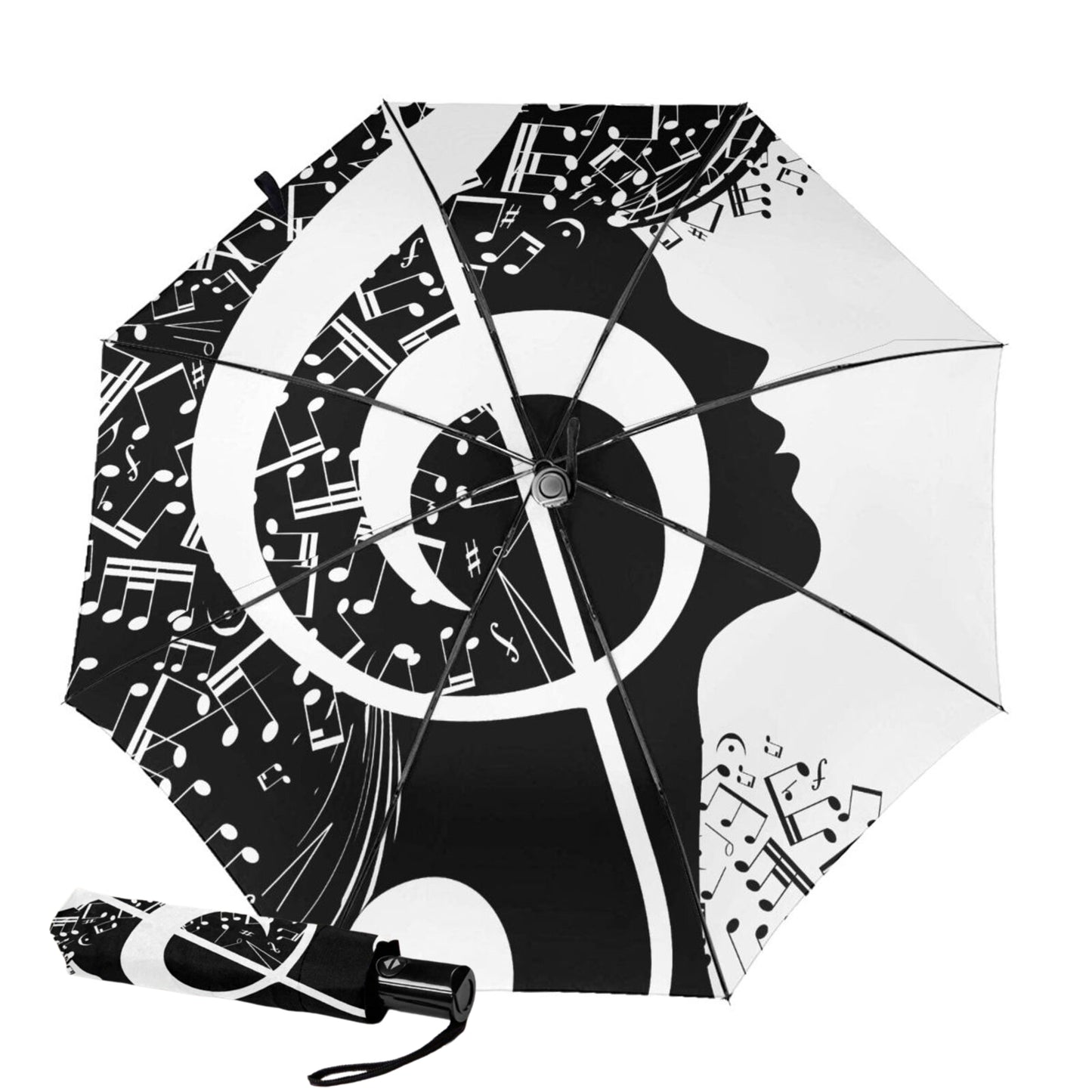 Kleiner Taschenschirm mit Musikmädchen im Inneren