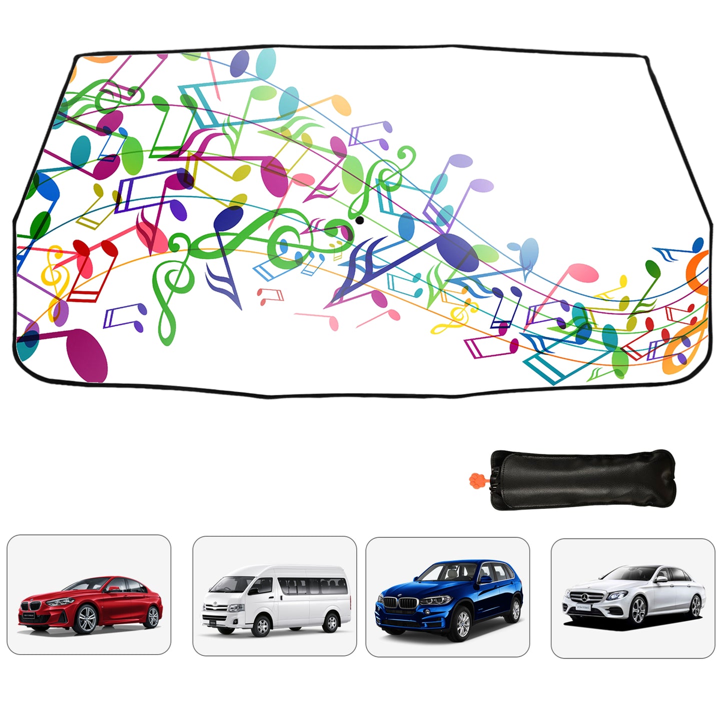 Auto-Sonnenschirm mit Musiknoten