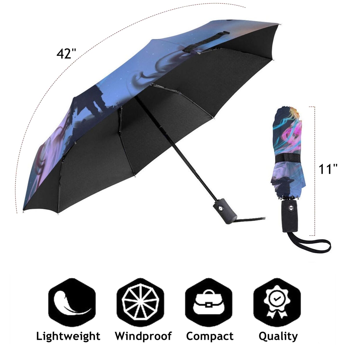 Mini parapluie fantaisie ciel étoilé fille