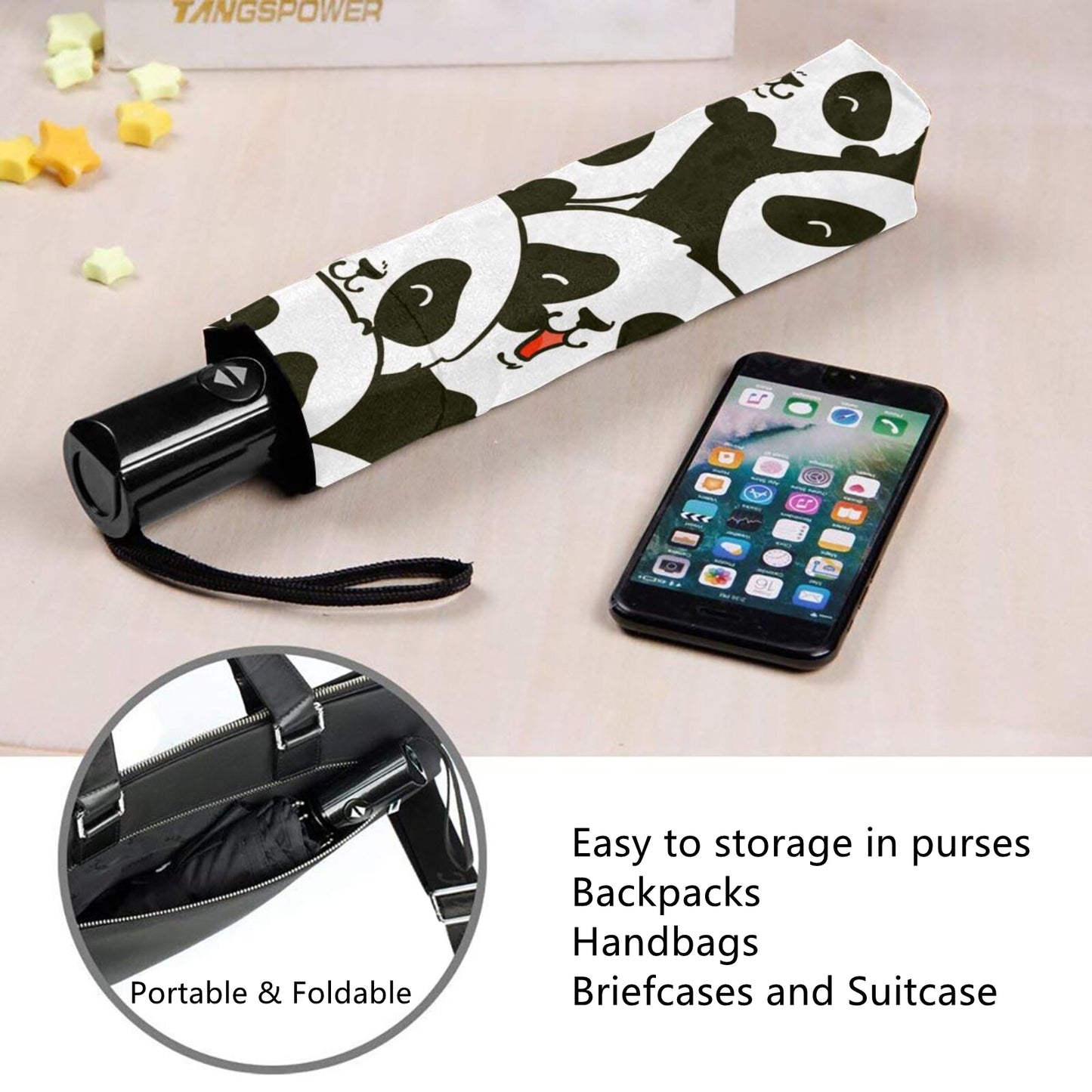 Parapluie de voyage compact panda mignon