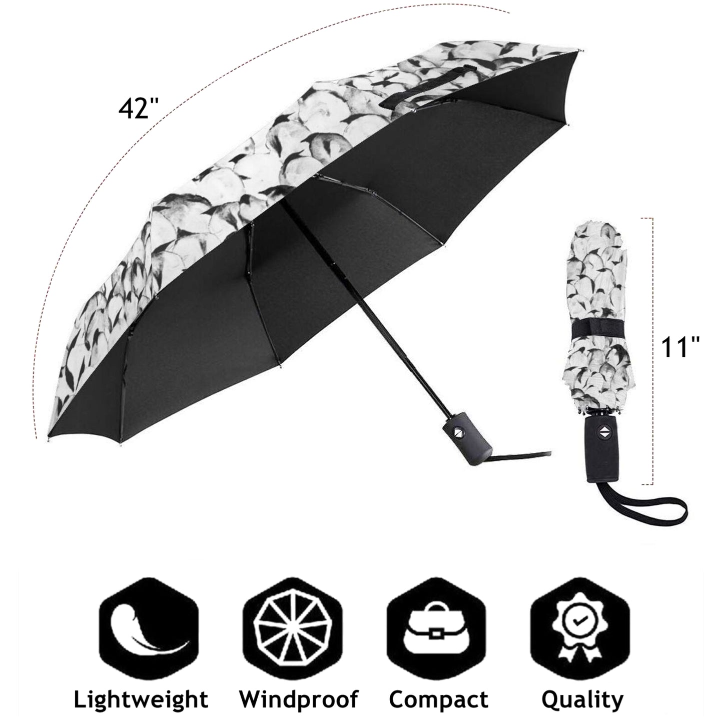 Parapluie de voyage pliable Pingouins