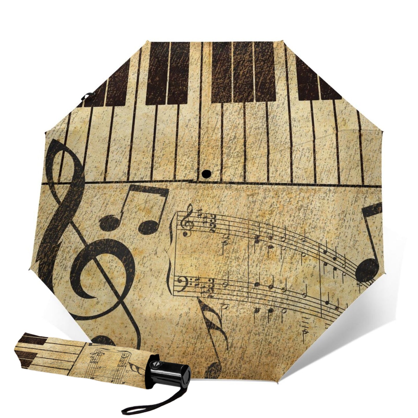 Parapluie de voyage pliable à touches de piano