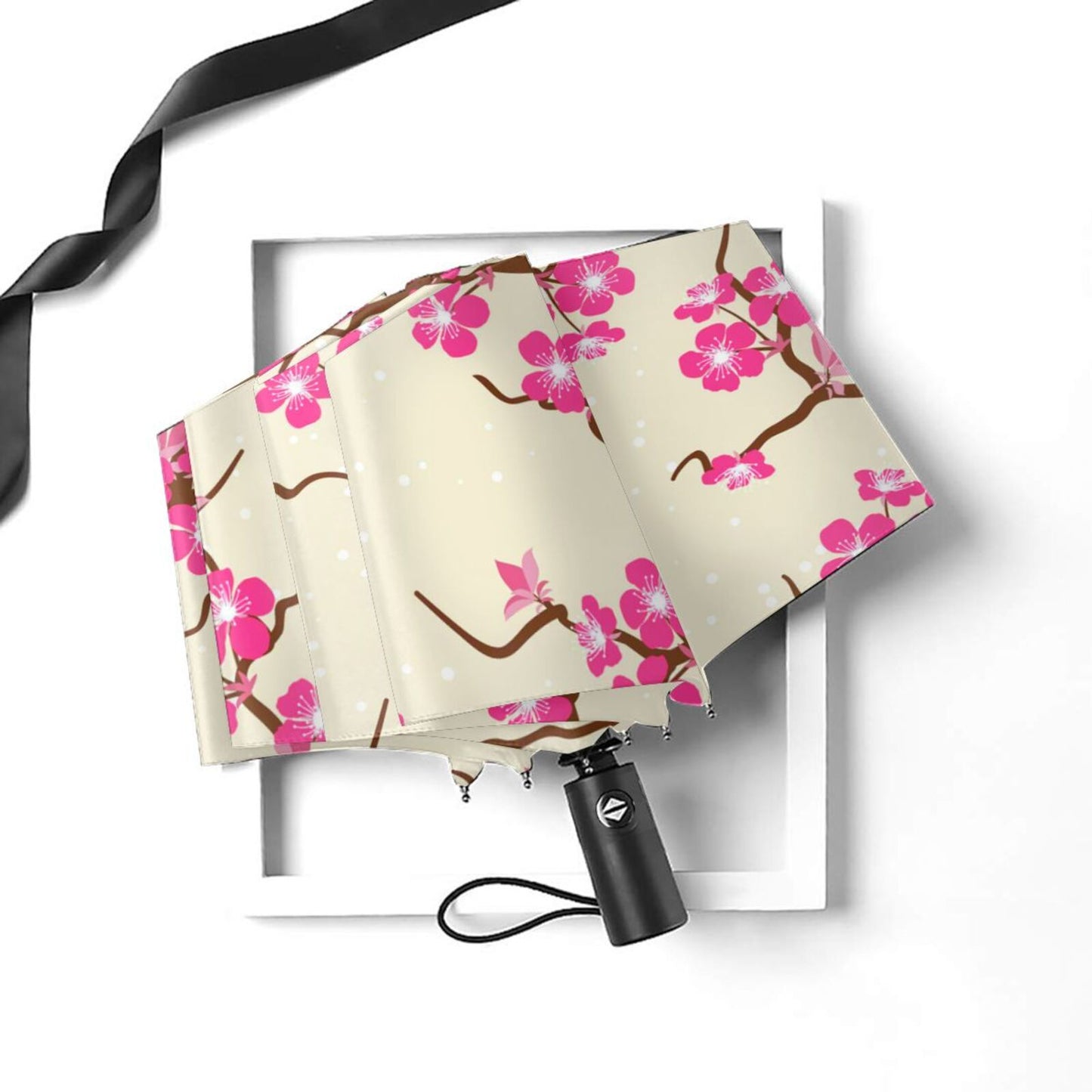Parapluie compact à fleurs de prunier